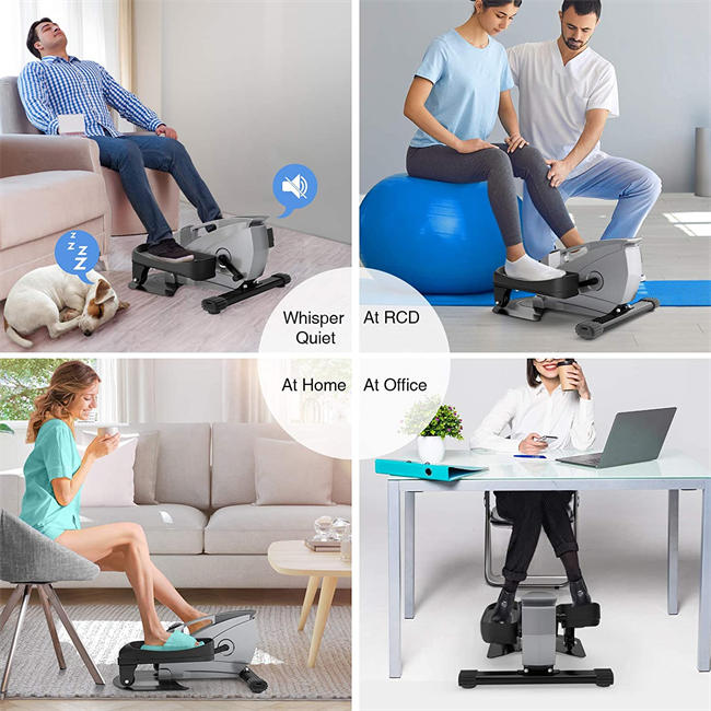 Under Desk Elliptical Portable Elliptical Machine, Desk Bike Pedal Exerciser with Adjustable Resistance & LCD Monitor, Non-Slip Quiet Elliptical Suitable for Gym Office Home