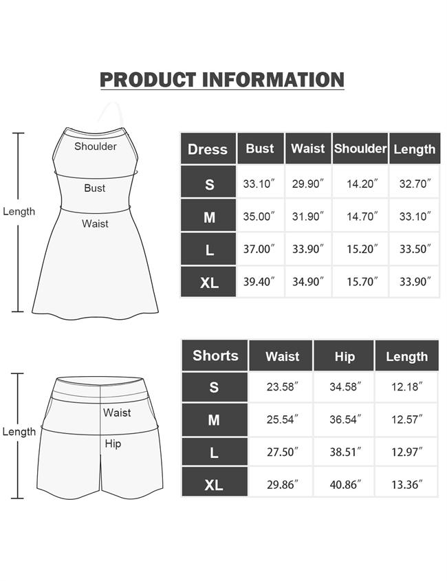 Women Tennis Dress with Shorts Zip Up Quick Dry Sleeveless Pockets Golf Workout Dresses