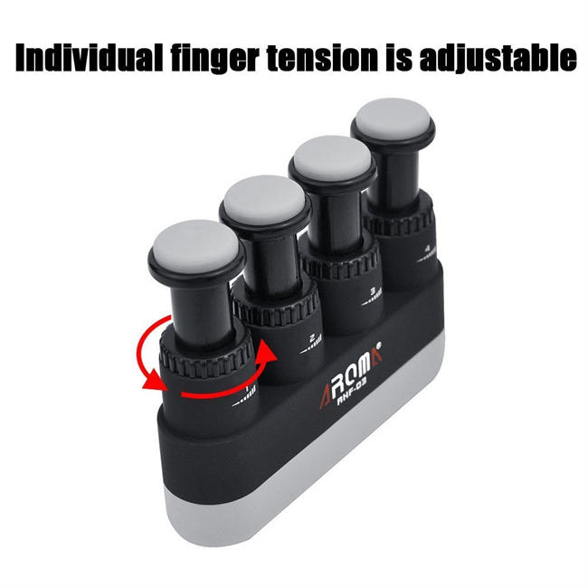 Finger Strengthener,4 Tension Adjustable Hand Grip Exerciser Ergonomic Silicone Trainer for Guitar,Piano,Trigger Finger Training, Arthritis Therapy and Grip, Rock climbing